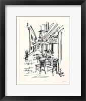 Cafe Sketch II on Cream Framed Print