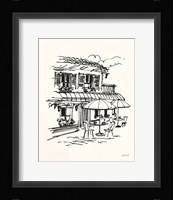 Cafe Sketch I Cream Framed Print