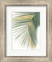 Retro Big Leaf II Reversed Green Gold Fine Art Print