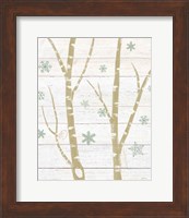Snowy Birches IV Sage Fine Art Print