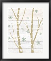 Snowy Birches IV Sage Fine Art Print