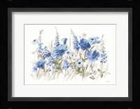 Wildflowers in Bloom I Blue Framed Print