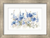 Wildflowers in Bloom I Blue Fine Art Print