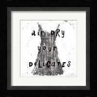 Laundry Rules VI BW Framed Print