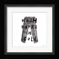 Laundry Rules V BW Framed Print