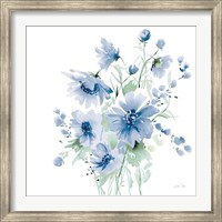 Secret Garden Bouquet I Blue Light Fine Art Print