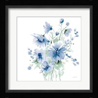 Secret Garden Bouquet I Blue Light Framed Print