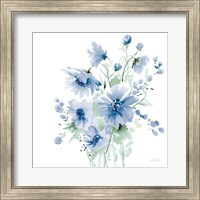 Secret Garden Bouquet I Blue Light Fine Art Print