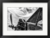 Aero Maquina Big Yellow BW Framed Print