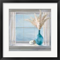 Seaside Cottage View Shell Framed Print