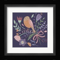 Royal Birds IV Purple Framed Print