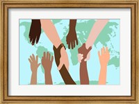 Reaching Out Around The World Fine Art Print