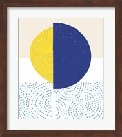 Blue and Yellow Mod Circles I Fine Art Print