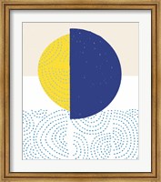 Blue and Yellow Mod Circles I Fine Art Print