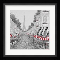 Splash Of Red In Paris I Framed Print