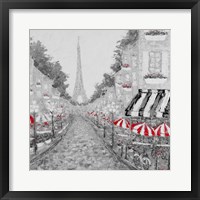 Splash Of Red In Paris I Framed Print