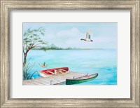 Fishing Dock With Mallards Fine Art Print
