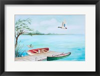 Fishing Dock With Mallards Fine Art Print