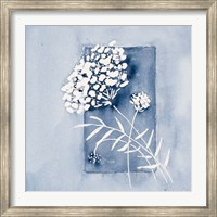 Blue And White Floral Framed Fine Art Print