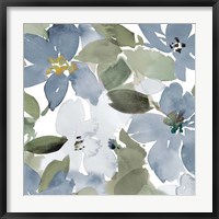 Contemporary Blue Blooms Square Fine Art Print
