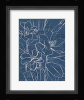 Floral Sketch on Navy I Fine Art Print
