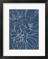 Floral Sketch on Navy I Framed Print