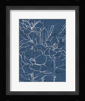 Floral Sketch on Navy II Fine Art Print