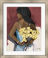 Girl With Yellow Roses Fine Art Print