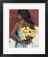 Girl With Yellow Roses Fine Art Print