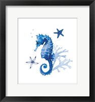 Indigo Sea Horse Starfish Coral Fine Art Print