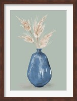 Oat Stems In Blue Vase Fine Art Print