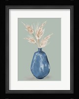 Oat Stems In Blue Vase Fine Art Print