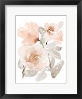 Peach Tranquil Florals I Framed Print