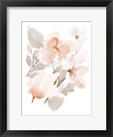 Peach Tranquil Florals II Framed Print