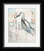 Heron by Beach Grass II Fine Art Print