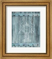 White Lobster On Blue Fine Art Print
