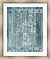 White Lobster On Blue Fine Art Print