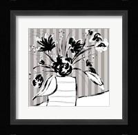 Floral Arrangement On Stripes Fine Art Print