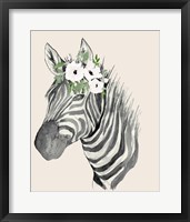 Floral Crowned Zebra Fine Art Print