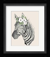 Floral Crowned Zebra Fine Art Print