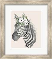 Floral Crowned Zebra Fine Art Print