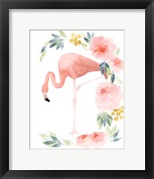 Floral Flamingo I Framed Print