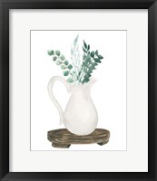 Farmhouse Pitcher With Flowers II Framed Print