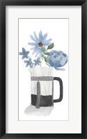Tumbler Of Blue Flowers II Framed Print