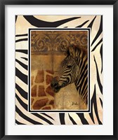 Elegant Safari with Border I (Zebra) Fine Art Print