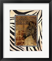 Elegant Safari with Border I (Zebra) Fine Art Print