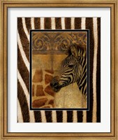 Elegant Safari with Zebra Border Fine Art Print