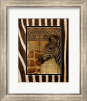 Elegant Safari with Zebra Border Fine Art Print
