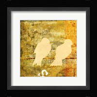 Birds Meeting Orange I Framed Print