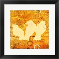 Birds Meeting Orange II Framed Print